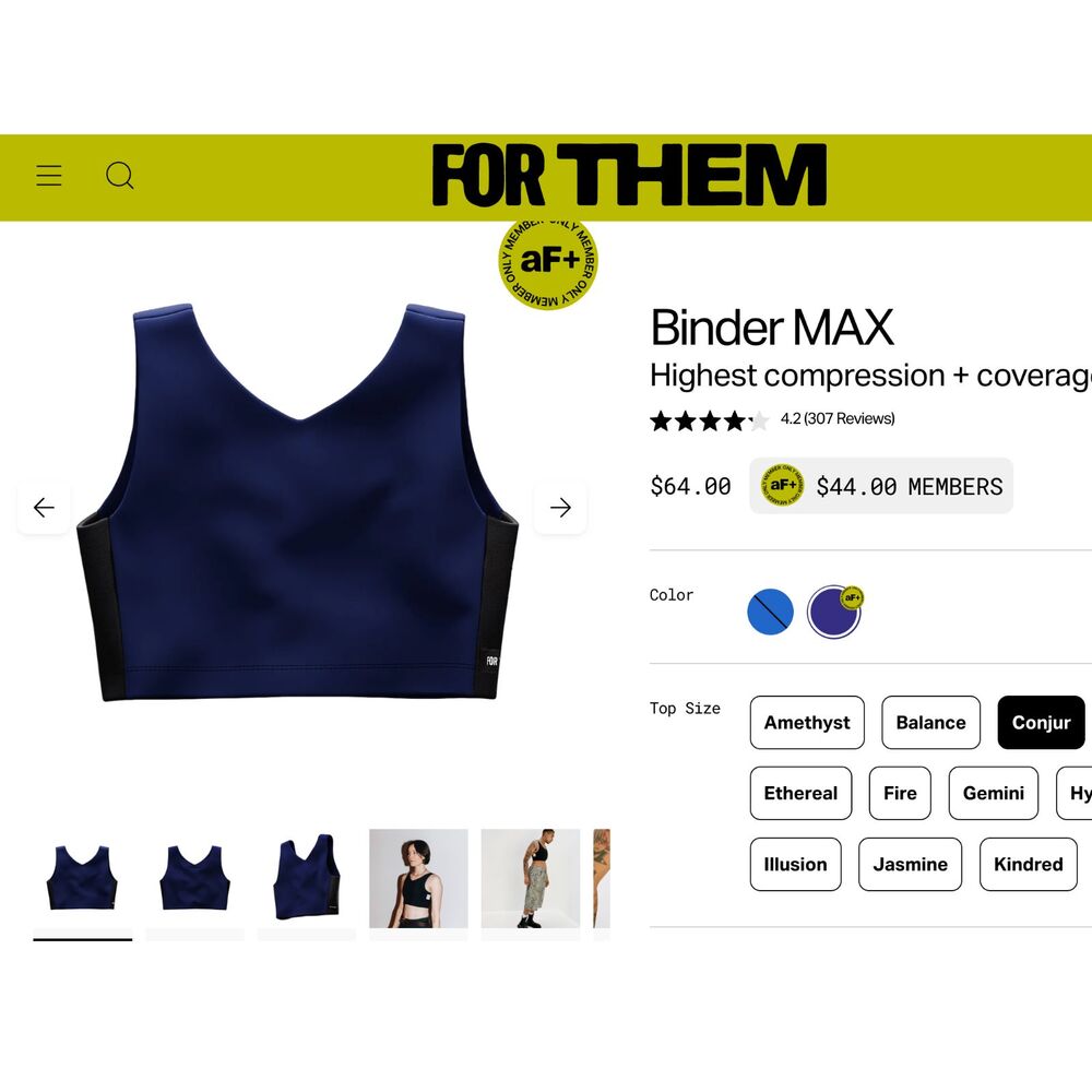 For Them Binder MAX chest binder Conjur size S